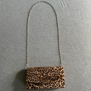 LIKE NEW Pretty Little Thing Leopard Print Purse with Chain
